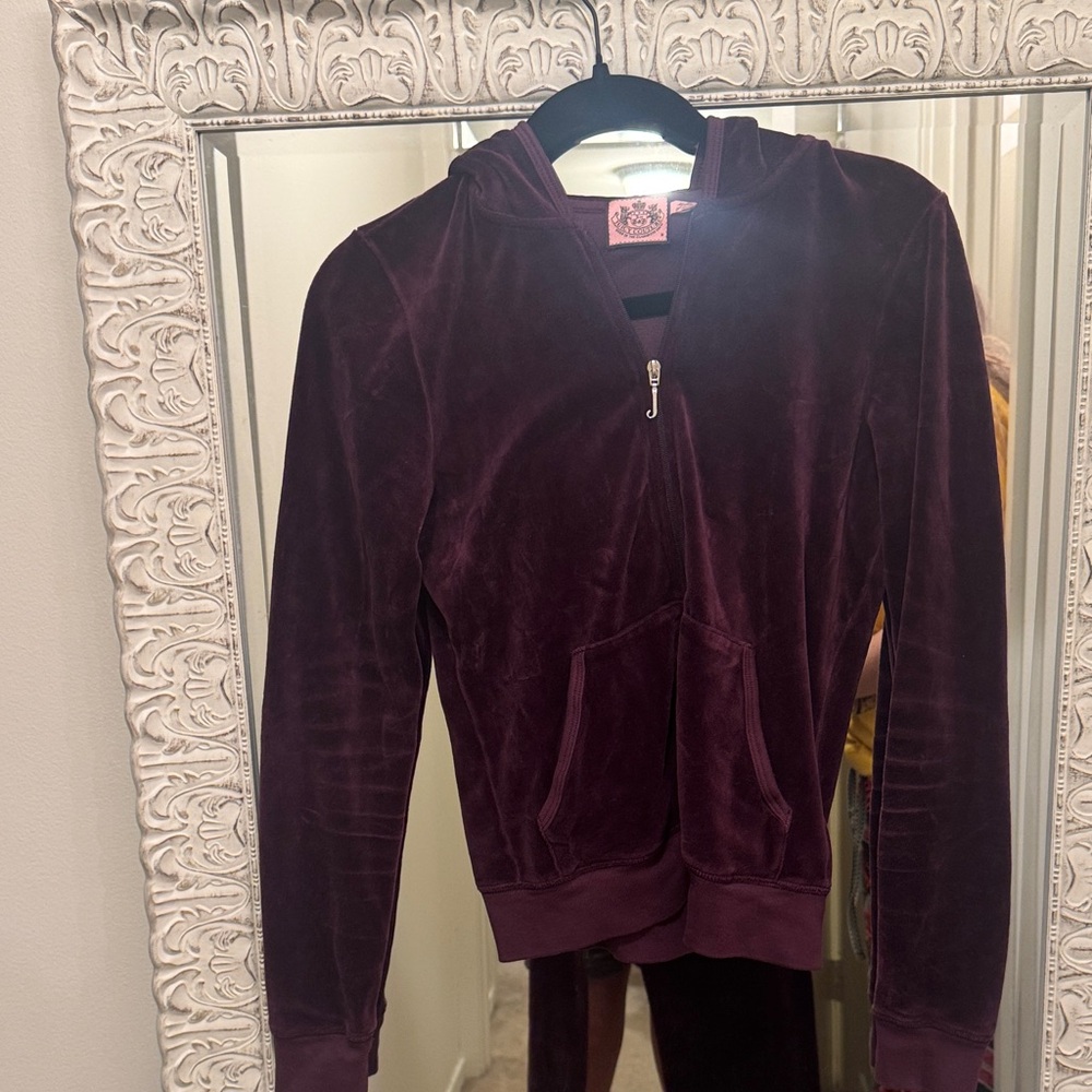 Juicy Couture Velvet Hoodie & Pants in Rich Burgundy